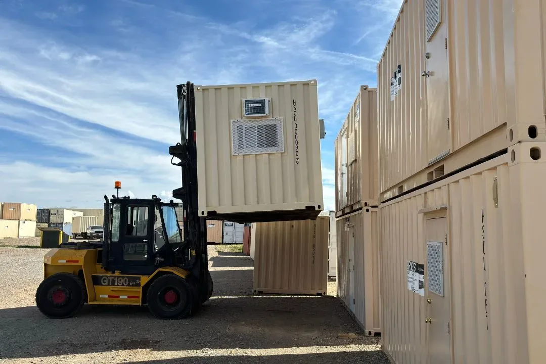 New 20-foot steel storage container with customizable options